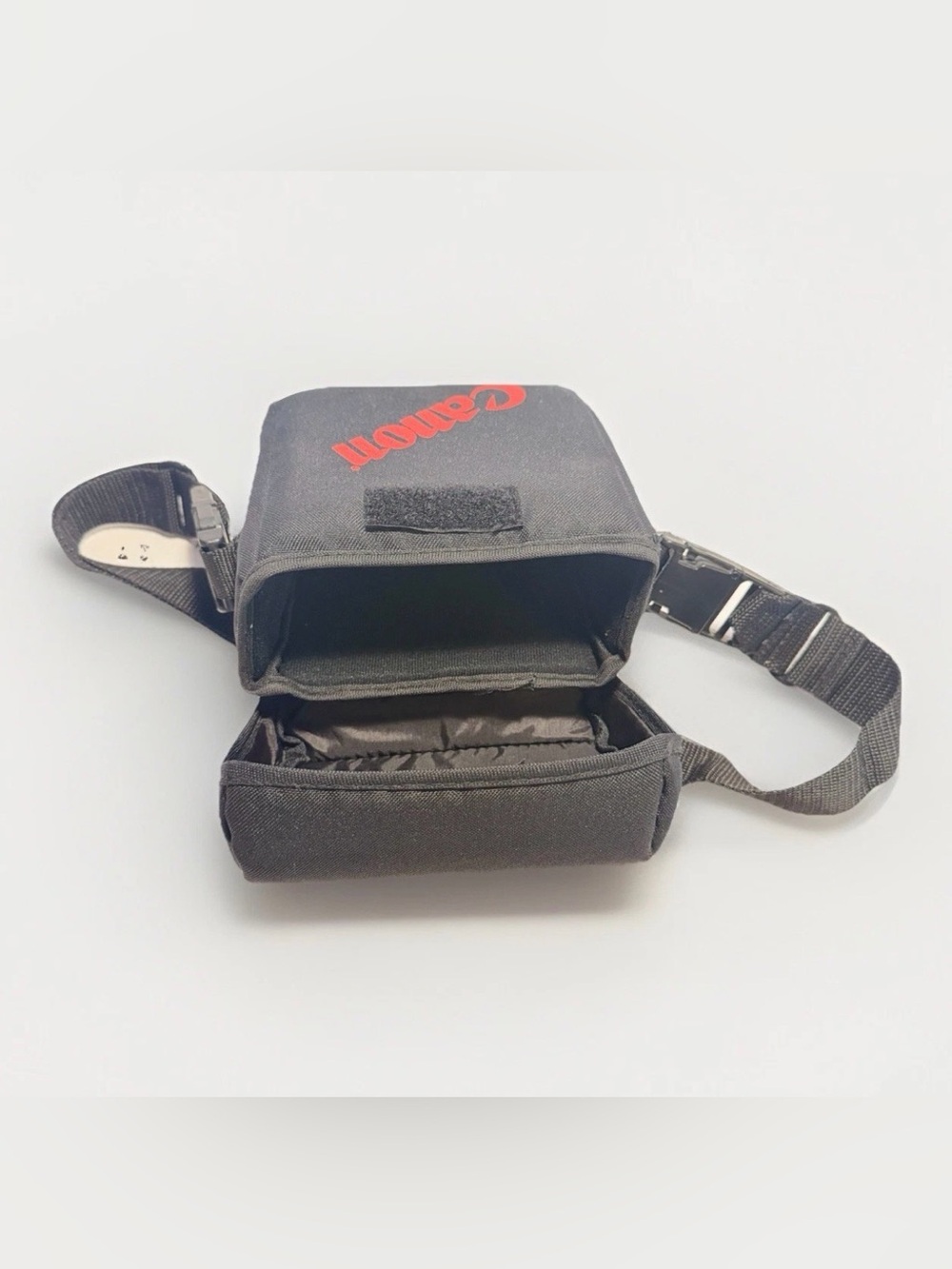 90s Vintage CANON Logo Small Shoulder Camera Bag Blk Soft Padded RARE Belt Loop - Picture 4 of 5